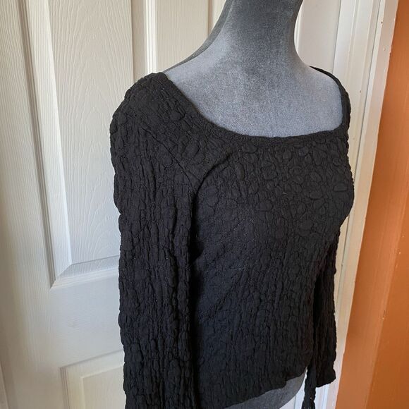 Old Navy Sheer Blouse Women’s Size Medium Black Stretch NWT Boat Neck - Picture 4 of 9